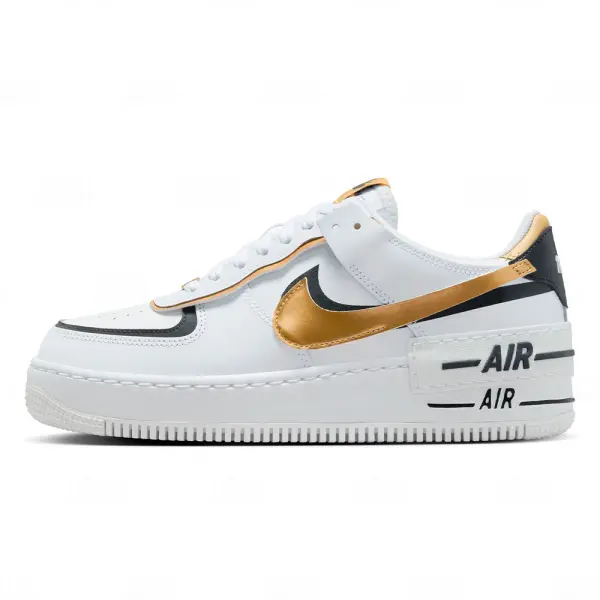 Nike Dama Air Force 1 Low Shadow White Black Metallic Gold (CI0919-125)
