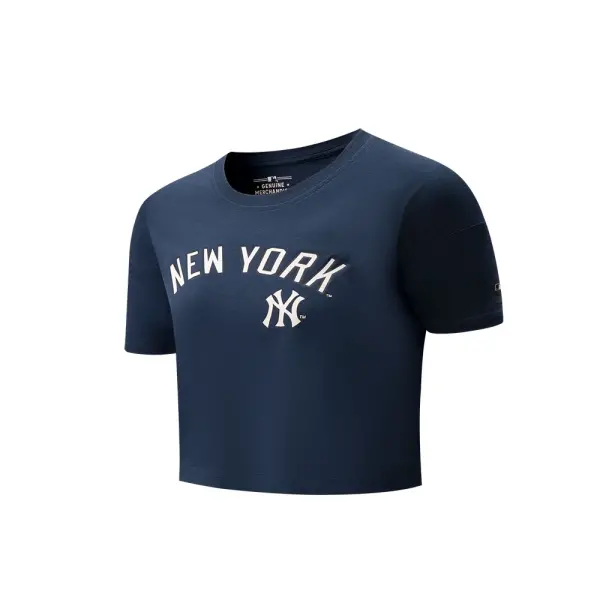 Polo crop Dama New York Yankees MLB Logo front (MLBCT600001-NV1)