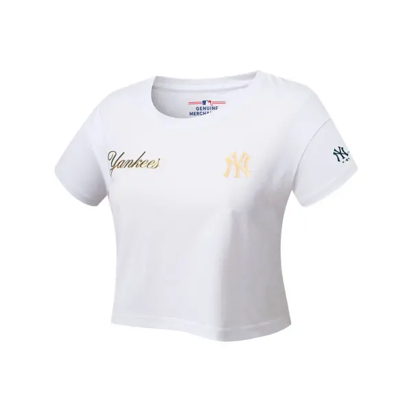 Polo corto Dama New York Yankees MLB logo golden (MLBCT626108-WH1)