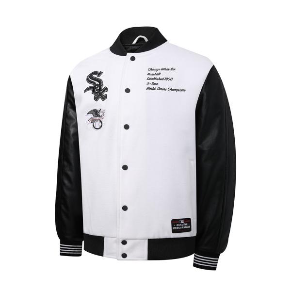 Varsity Jacket Varon Mlb Boston White Socks Fexpro 2 - MLBJK524104-WH1