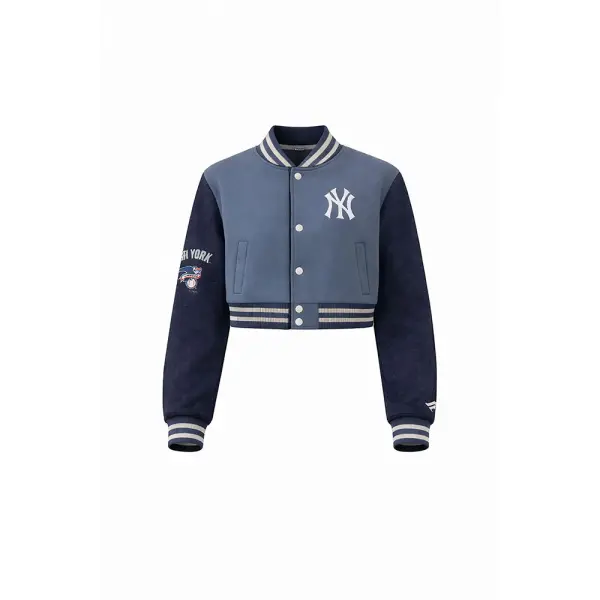 Bomber Jacket crop Dama New York Yankees MLB (MLBJK626101-NV1)