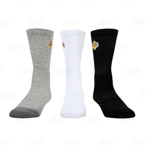 Medias Varon Ba Nba los Angeles Lakers Pack de 3 Pares Fexpro Nbaso500004 Wht1 - NBASO500004-WHT1