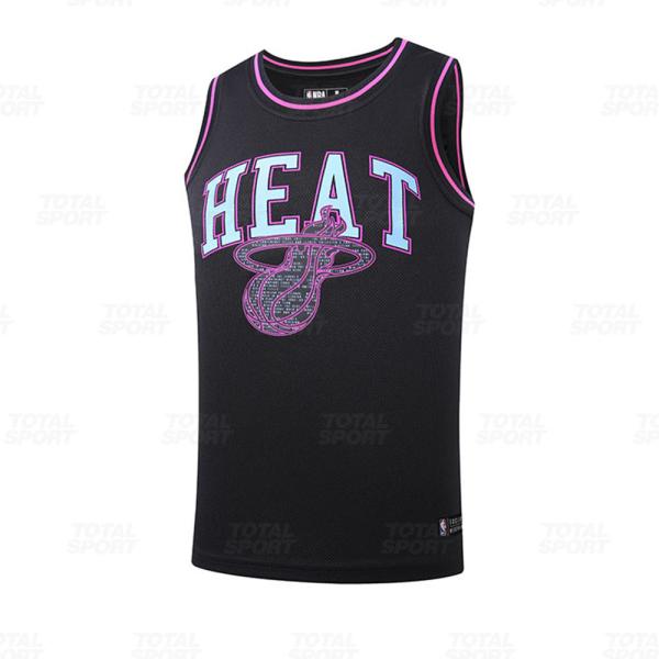 Jersey Juvenil Nba Miami Heat Fexpro Nbpjs324102 Bk1 - NBPJS324102-BK1